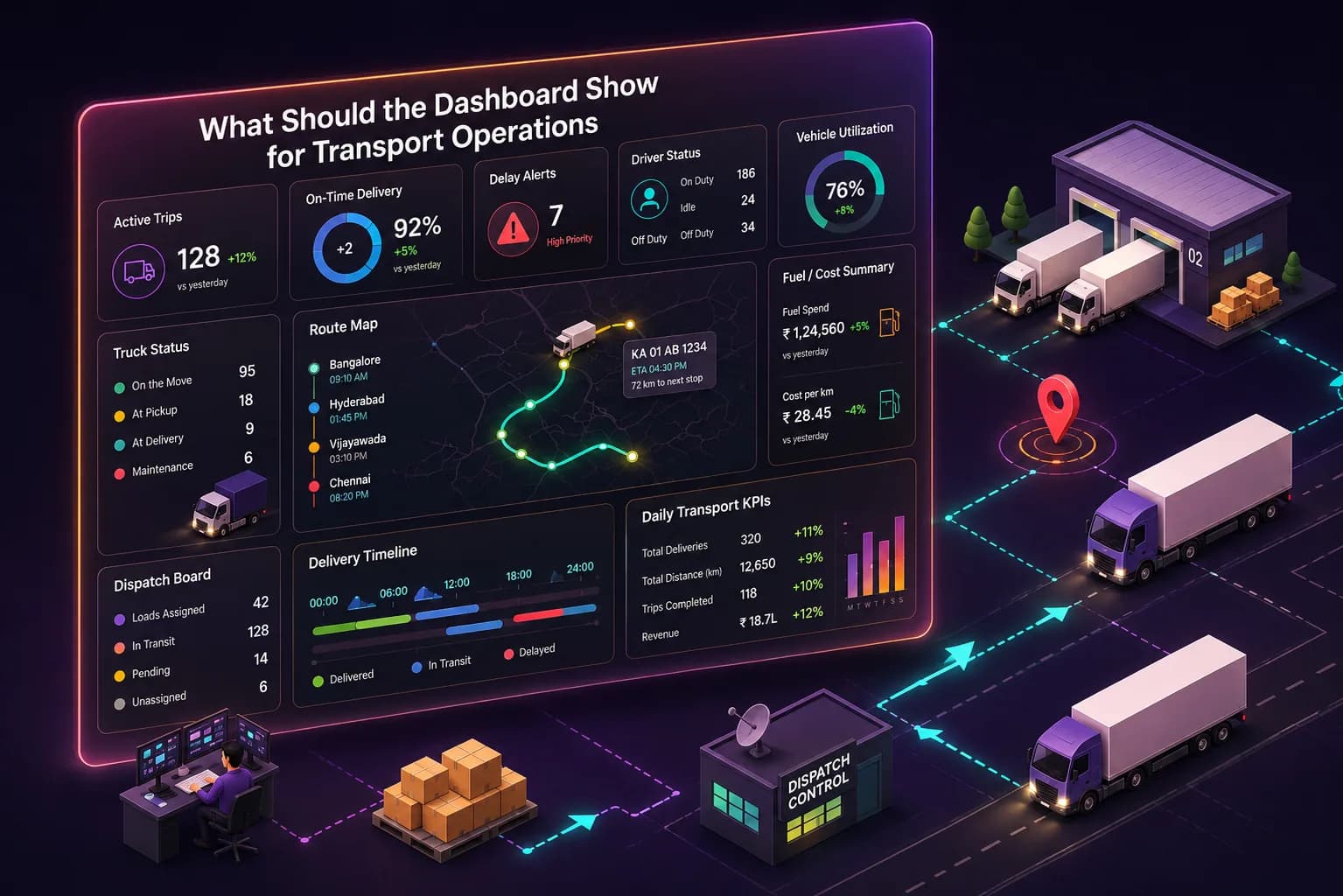Logistics Software with Integrated Accounting Dashboard