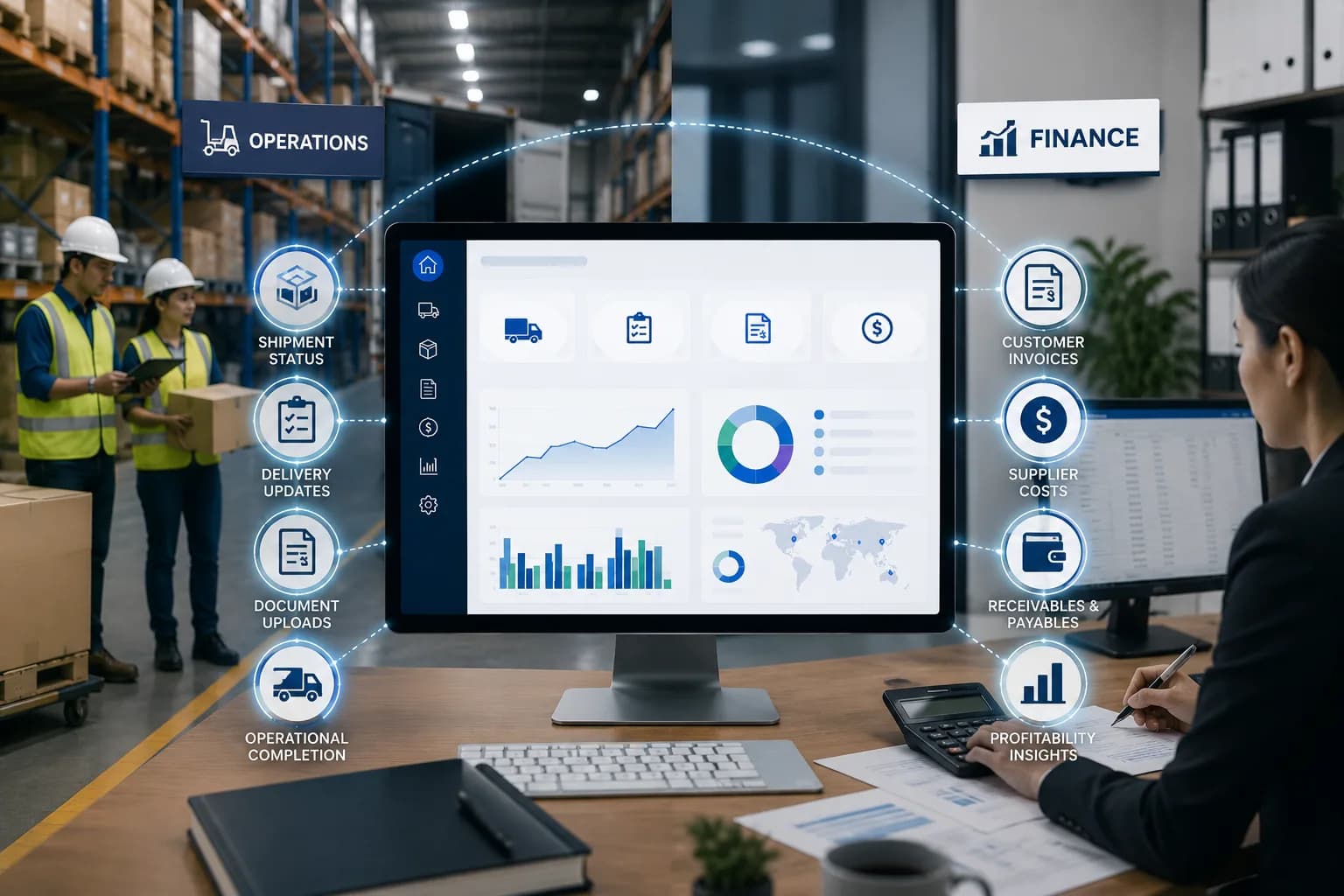 Integrated Accounting Dashboard Software for Logistics Operations